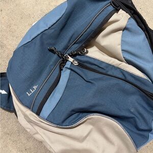 L.L. Bean Backpack in Blue and Cream